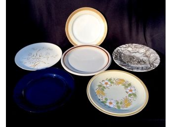 6 Vintage Assorted Plates