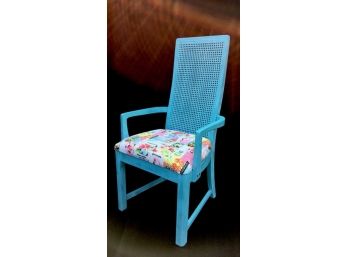 Shabby Chic Solid Wood Armchair W/ Vibrant Upholstery
