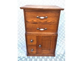 Vintage Hoosier Style Unique Small Solid Wood Cabinet