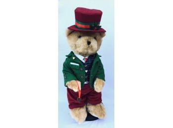Adorable Dapper Holiday Bear W/ Stand By Danbury Mint