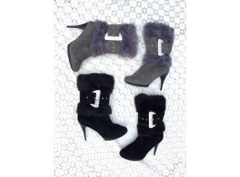 2 Pair Selina By Summer Rio Faux Fur Boots - Size 11