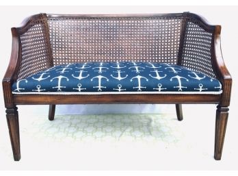 Vintage Caned Settee - A Nod To The Nautical