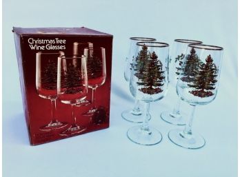 Vintage Spode Wine Glasses In Original Box - 4 Piece Set