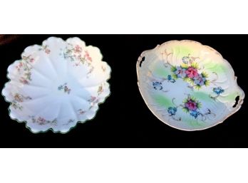 Two Antique Fine China Veggie Serving Bowl - Haviland Limoges