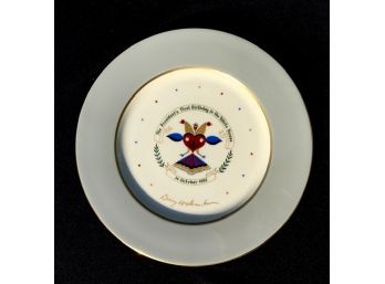 President Eisenhower's First Birthday In The White House Plate