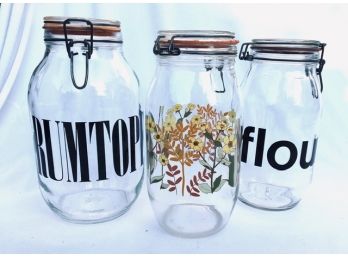 3 Vintage Glass Canisters