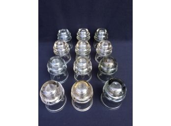 12 Vintage Clear Glass Insulators By Armstrong