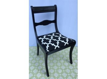 Vintage MCM Painted Side Chair W/ Complimentary Van Cleef Style Fabric