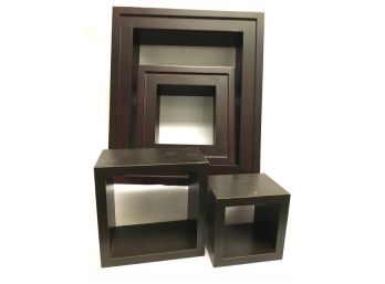Set Of 2 Styles Faux Wood Shadow Boxes
