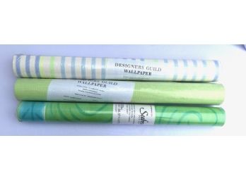 3 Assorted Rolls Of Designers Guild Wallpaper & Seabrook Design