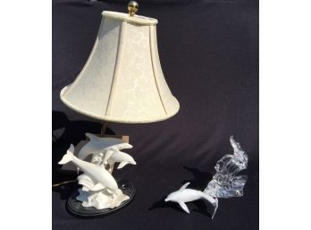Two Dolphin Themed Collectables For Repair