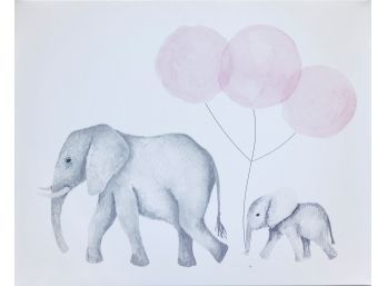 Mama & Baby Elephant Canvas Print