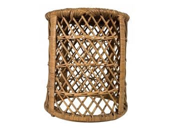 Vintage Rattan Stool / Plant Stand