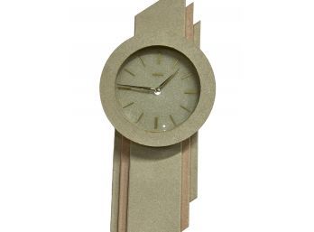 Vintage 1980s Post Modern Layered Stucco Empire Wall Clock