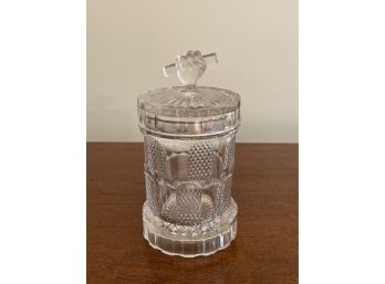 EAPG Antique O'Hara Glass Hand Fist Marmalade Crystal Jar