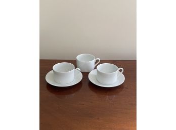 3 Tiffany & Co Cups With 2 Tiffany Saucers