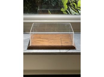 Display Case For Model, Award, Art, Etc. Plexiglass With Oak Base