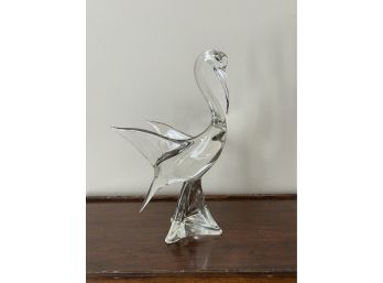 Large Art Glass Swan Signed