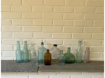 Lot Of 11 Antique Glass Bottles