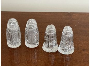 Vintage Cut Glass Crystal Salt And Pepper Shakers