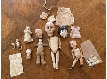 Antique Doll Parts And Bisque Dolls