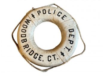 Vintage Woodbridge (CT) Police Department Life Saving Wheel.