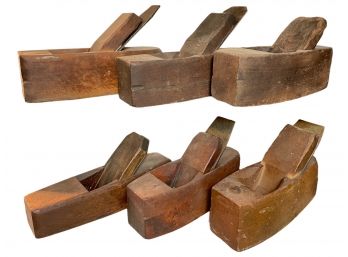 Collection Of Six Antique  Wooden Hand Planes  .       #10