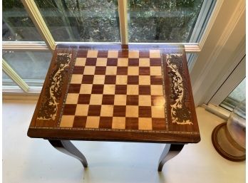 Italian Made, Small Marquetry Chess Table.