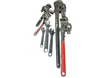 Collection Of Adjustable And Pipe Wrenches