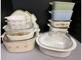 Collection Of Vintage Corning Ware And More, Serving Dishes And Containers.