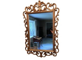 Vintage Mirror In A Wooden Gilded Frame.