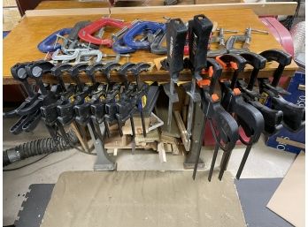 Large Collection Of More The 30 Carpenter's Clamps.