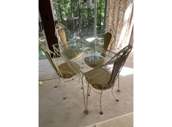 Vintage MCM Wrought Iron Dinning Set By Precision Furniture, Inc.