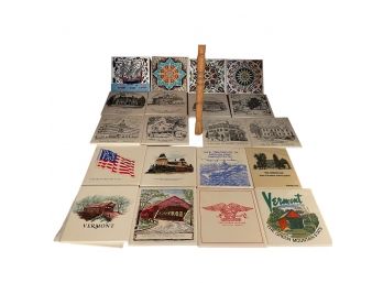 Collection Of 16 Decorative And Commemorative Tiles.