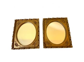 Pair Of Matching Framed  Small Wall Mirror.
