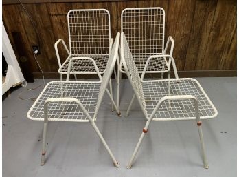 Four MCM Style  Metal Chairs.