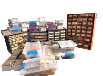 Large Collection Of Hardware, With Hardware Organizers.