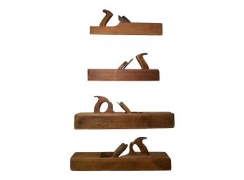 Four Antique Large And Medium Wood Hand Planes.         #16