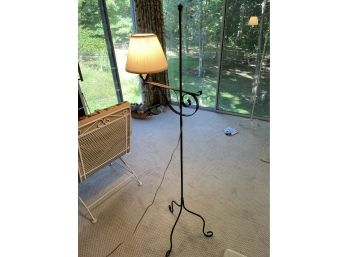 Vintage Wrought Iron Floor Lamp. 62' Tall