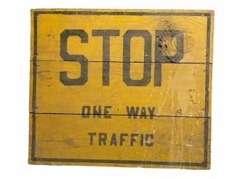 Vintage Wooden Stop Sign From Woodbridge PD. 26' X 23'