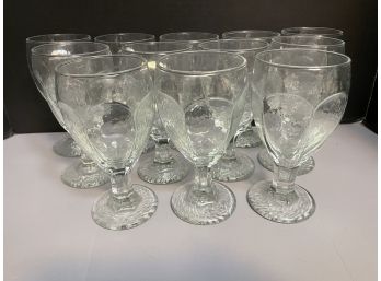 Set Of 12 Vintage Water Goblets . 6.5' Tall