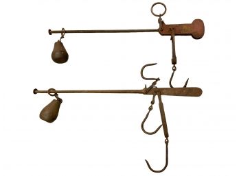 Pair Of Antique Hanging Balance Scales. 18.5' Long