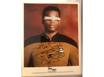 LeVar Burton Signed 8x10 Photo Star Trek TNG Geordi La Forge Inscribed