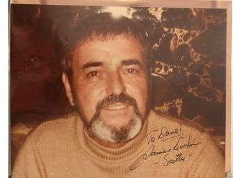 James Doohan Signed 8x10 Original Trek Convention Photo Inscribed Scotty