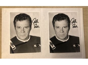 William Shatner (lot Of 2) B/w Publicity Photos Captain Kirk