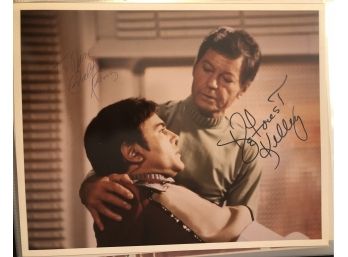 Deforest Kelley & Walter Koenig Signed 8x10 Photo Inscribed