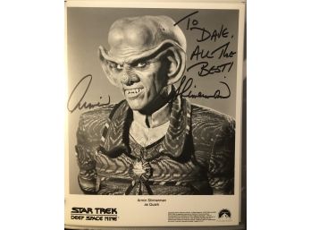 Armin Shimerman Signed 8x10 B/w Photo Star Trek DS9 Quark Inscribed