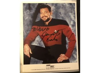 Jonathan Frakes Signed 8x10 Star Trek TNG Riker Photo Inscribed