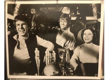 Mark Hamill Signed 8x10 Star Wars Cast Photo Inscribed Luke Skywalker