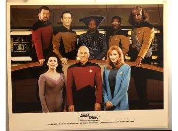 Whoopi Goldberg Signed 8x10 Star Trek TNG Cast Photo